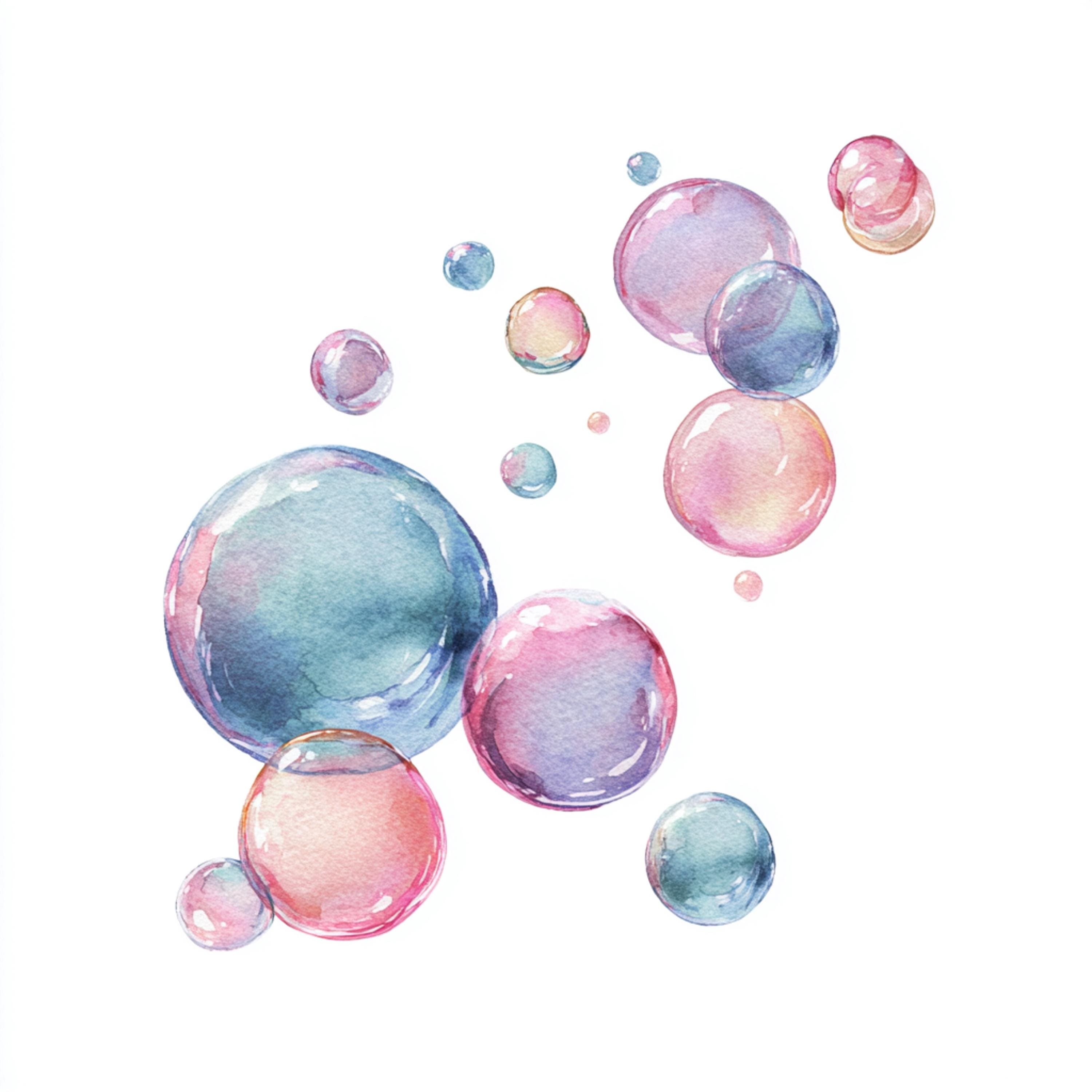 10 Printable colorfull bubbles, Watercolor bubbles, Printable JPGs, Celebration decor, DIY gift card, Paper design, Create gift card