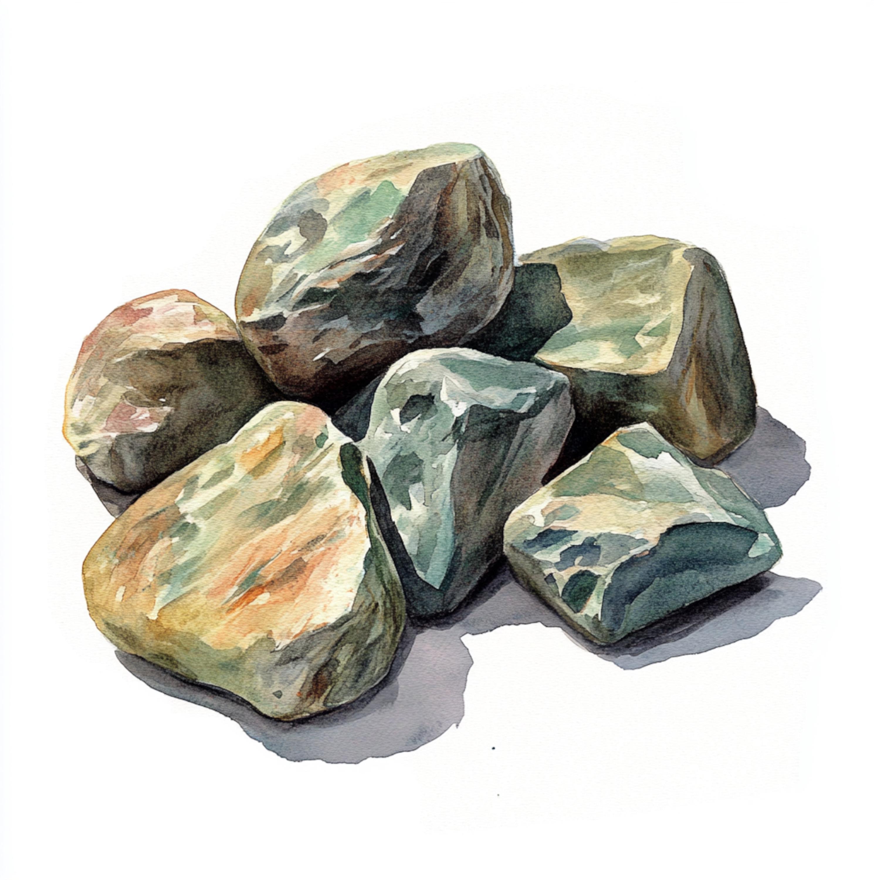 10 Printable Rocks, Stones Watercolor, Bunch on Stones Clip Art ...