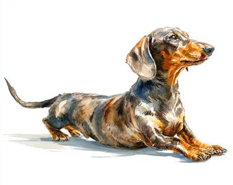 12 cliparts teckel imprimable, art aquarelle teckel, chien mignon, décoration teckel rouge, usage commercial, différentes couleurs de chien