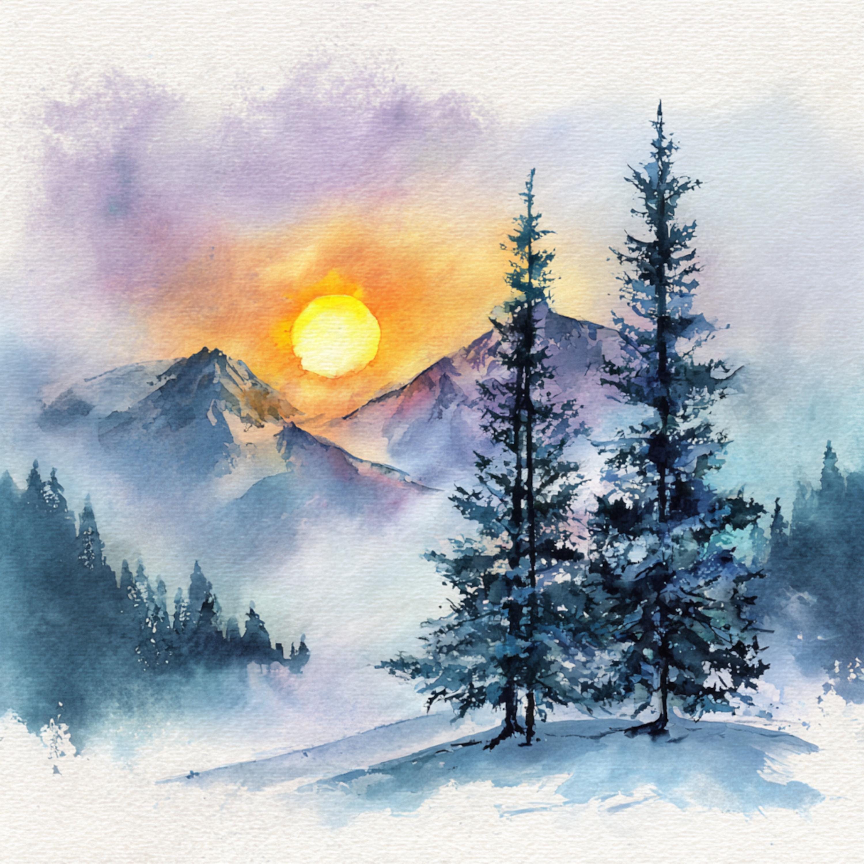 10 印刷可能な風景、抽象的な水彩画、クリスマスの風景、印刷可能な