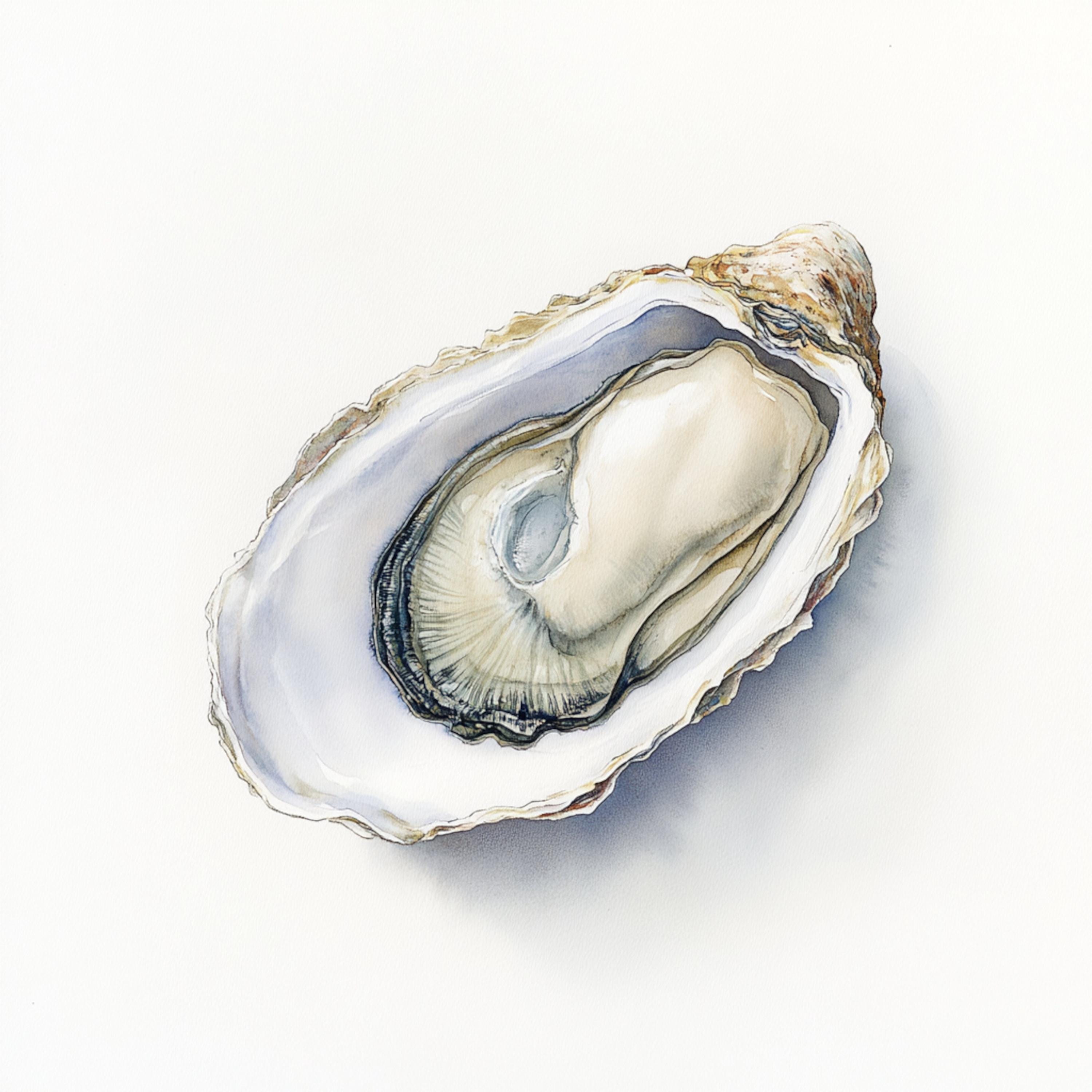 10 Printable Oyster Clipart, Seafood Watercolor, Oyster Art, Seafood ...
