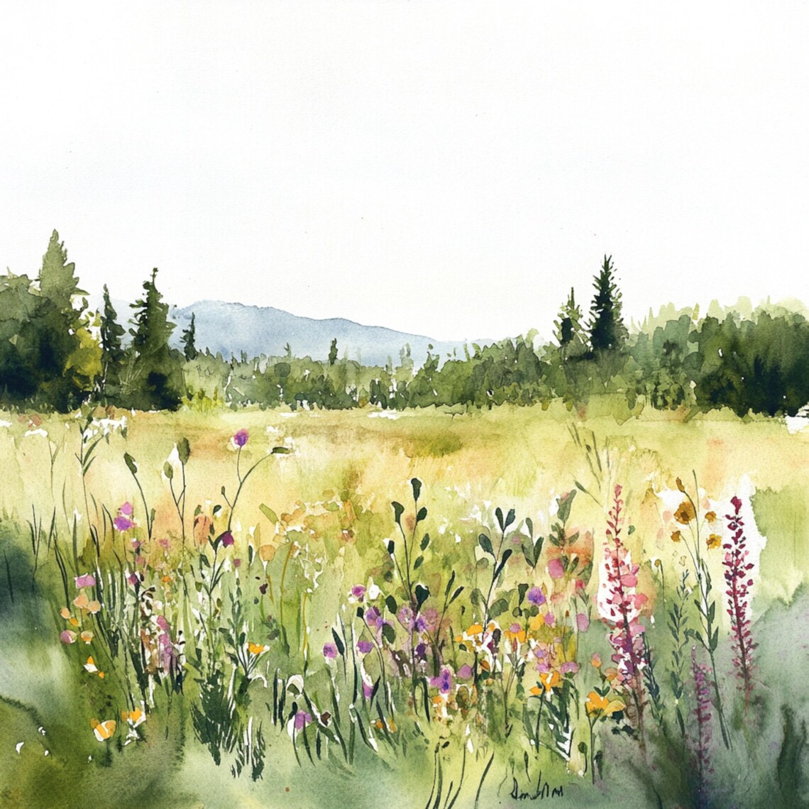 10-printable-meadow-landscape-art-watercolor-art-wildflower-landscape