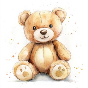 10 cliparts jouet ours en peluche mignon imprimable, art de l'aquarelle, JPG imprimable, impression ours en peluche, usage commercial, conception de papier, art ours en peluche