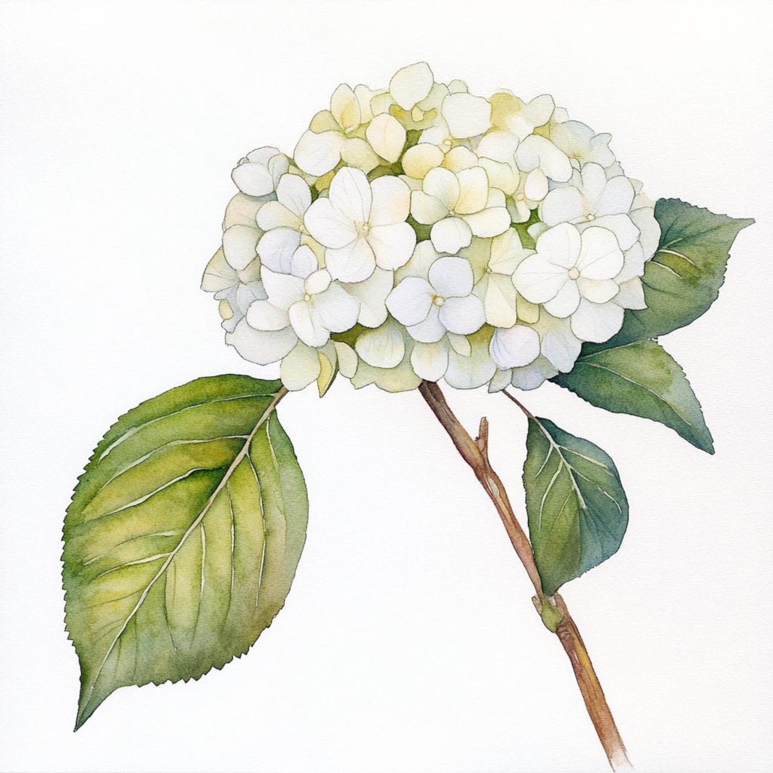 10 Printable Hydrangea Flower, White Flower, Housewarming Gift Art ...