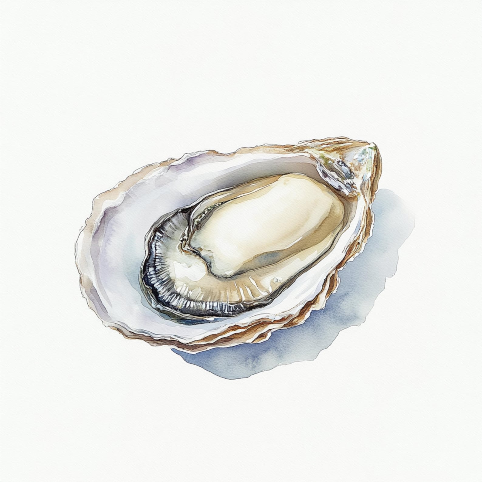 10 Printable Oyster Clipart, Seafood Watercolor, Oyster Art, Seafood ...