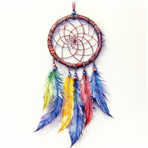 Printable Dreamcatchers, Watercolor Dreamcatchers, High Quality JPGs, Digital download, Paper craft, junk journals