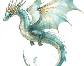 10 印刷可能な雄大なドラゴン、空を飛ぶドラゴン、ファンタジー