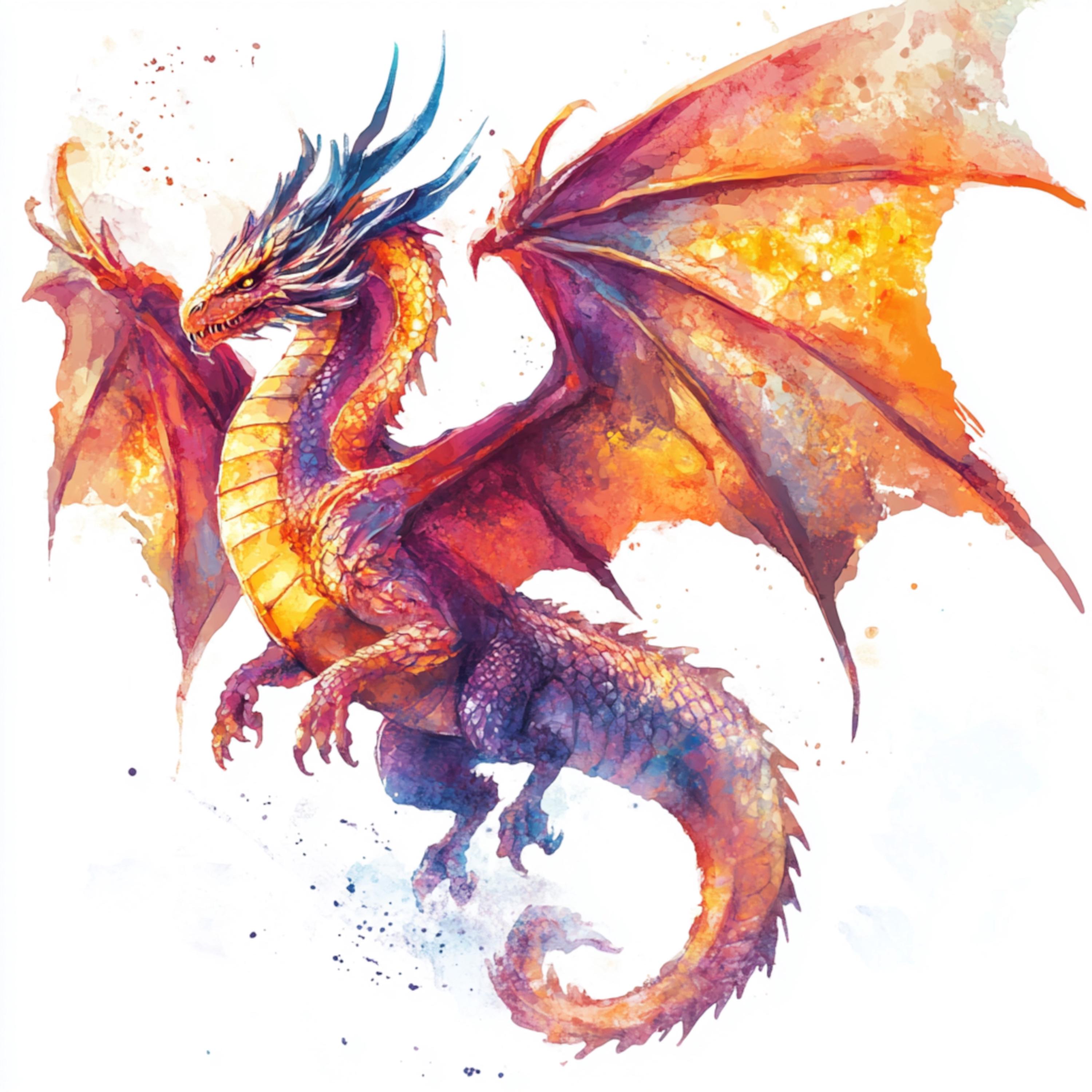 10 印刷可能な雄大なドラゴン、空を飛ぶドラゴン、ファンタジー