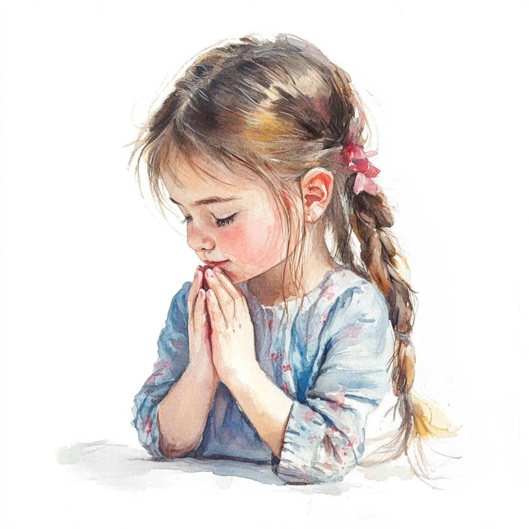 10 Printable Little Girl Praying, Girl Faith, Beautiful Cute Girl