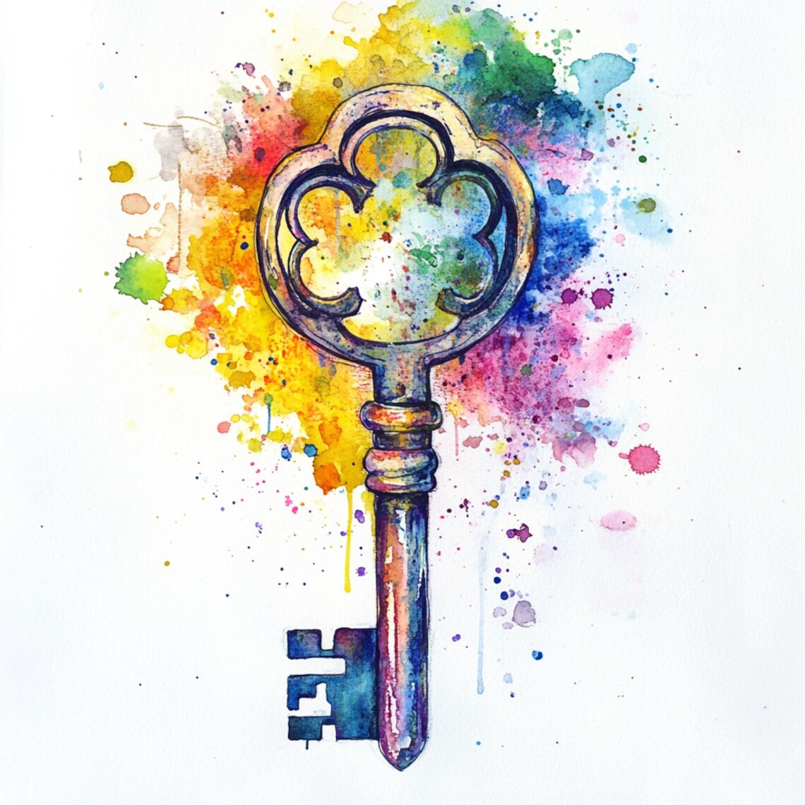 10 Printable Key, Watercolor Key, Faify Key Print, High Quality Jpgs ...