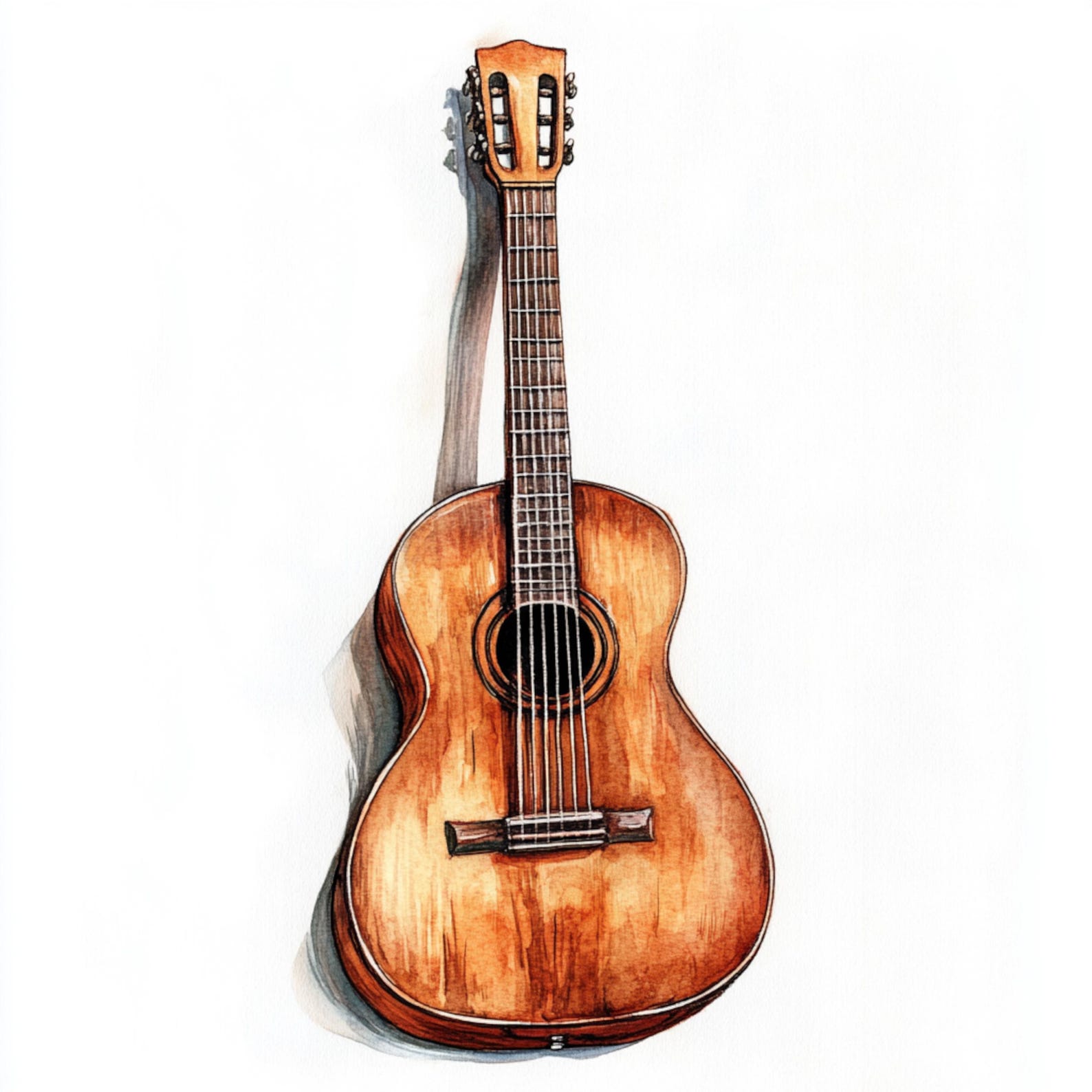 10 Printable Guitar Clipart, Guitar Watercolor, Education Clip Art ...