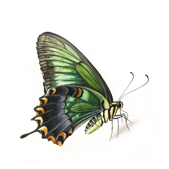 m*n様 HELLOS　Butterfly TARP Chacoal green 10 Printable Gfeen Butterfly, Papilio Palinurus, Emerald