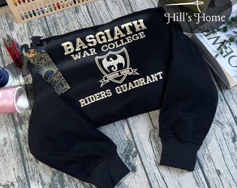 Basgiath War College Riders Quadrant Embroidered Sweatshirt, Fourth Wing Embroidered Hoodie, Fantasy Book Shirt, The Empyrean series Shirt