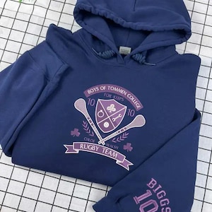 Biggs 10 Tommen College Embroidered Sweatshirt, Boys of Tommen Embroidered Hoodie, Chloe Walsh Book Merch, Boys of Tommen Inspired