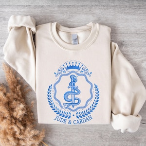 Jude and Cardan Embroidered Sweatshirt, The Folk Of Air, The Cruel Prince Embroidered Hoodie, Gifts For Book Lovers