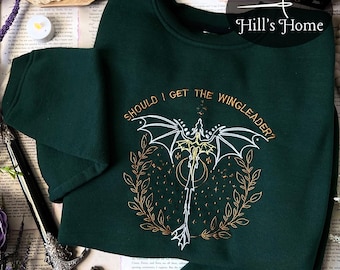 Should I Get The Wing Leader Embroidered Sweatshirt, Fourth Wing Dragon Rider Embroidered Hoodie, Onyx Storm, Iron Flame Shirt, Bookish Gift