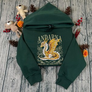 Andarala Dragon Fourth Wing Embroidered Sweatshirt, Basgiath War College Embroidered Hoodie, Violet Sorrengail Fan Shirt, Fantasy Book Merch