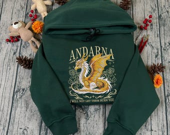 Andarala Dragon Fourth Wing Embroidered Sweatshirt, Basgiath War College Embroidered Hoodie, Violet Sorrengail Fan Shirt, Fantasy Book Merch