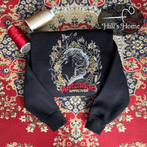 Astarion Approves Art With Flower Embroidered Sweatshirt, Baldur&#39;s Gate 3 Embroidered Hoodie, BG3 Inspired, BG3 Fans Gift, Gift For Gamer