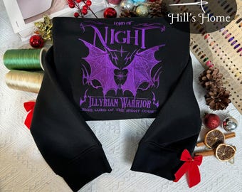Rhysand Lord Of Night Embroidered Sweatshirt, Night Court The Bat Boys Embroidered Hoodie, ACOTAR Inspired, SJM Fantasy Book Lover Gift