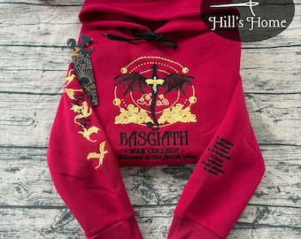 Welcome To The Fourth Wing Dragon Rider Embroidered Sweatshirt, Fourth Wing Embroidered Hoodie, Onyx Storm, Iron Flame Clothes, Bookish Gift