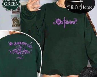 Kingfisher Butterfly Embroidered Sweatshirt, Quicksilver Fan Embroidered Hoodie, Saeris Fane Kingfisher Inspired Shirt, Gift For Book Lover