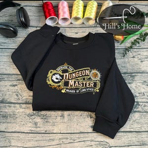 Dungeon Master Embroidered Sweatshirt, D&D Embroidered Hoodie, Dungeons And Dragon Inspired, RPG Gifts, and Epic Tabletop Adventures