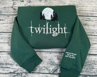Twilight Saga Embroidered Sweatshirt And Hoodie, Vampire Saga Shirt, Eclipse Breaking Dawn New Moon Inspired, Cozy Unisex Fan Sweater Gift