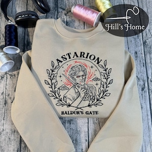 Astarion Approves Art Bloodless Embroidered Sweatshirt, Baldur&#39;s Gate 3 Embroidered Hoodie, BG3 Inspired, BG3 Fans Gift, Gift For Gamer
