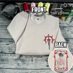 Astarion Tattoo BG3 2 Side Embroidered Sweatshirt, BG3 Embroidered Hoodie, Baldur&#39;s Gate 3 Inspired, BG3 Fans Shirt, Gift For Gamer