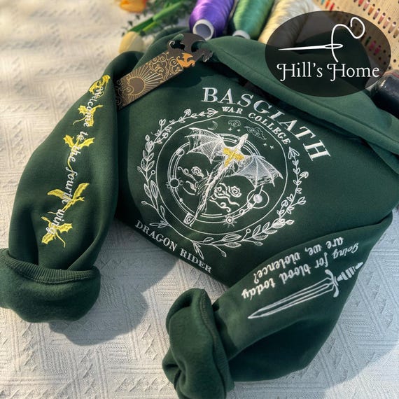Welcome To The Fourth Wing Embroidered Sweatshirt, Basgiath War College Embroidered Hoodie, Iron Flame, Onyx Storm Merch, Fantasy Book Shirt