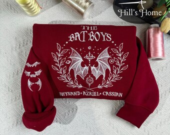 The Bat Boys Embroidered Sweatshirt, Velaris Night Court Embroidered Hoodie, ACOTAR Inspired Shirt, SJM Fantasy Book Lover Gift