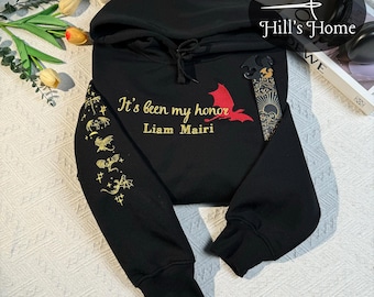 Liam Mairi " It's Been My Honor " Embroidered Sweatshirt, Fourth Wing Series Embroidered Hoodie, Fantasy Books Shirt, Onyx Storm Quote Shirt