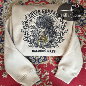 Enver Gortash BG3 Art Embroidered Sweatshirt, BG3 Embroidered Hoodie, Baldur&#39;s Gate 3 Inspired, BG3 Fans Shirt, Gift For Gamer