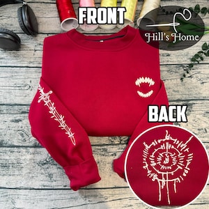 Bloodless Astarion Tattoo BG3 With Saber On Sleeve 2 Side Embroidered Sweatshirt, BG3 Embroidered Hoodie, Baldur&#39;s Gate 3 Inspired