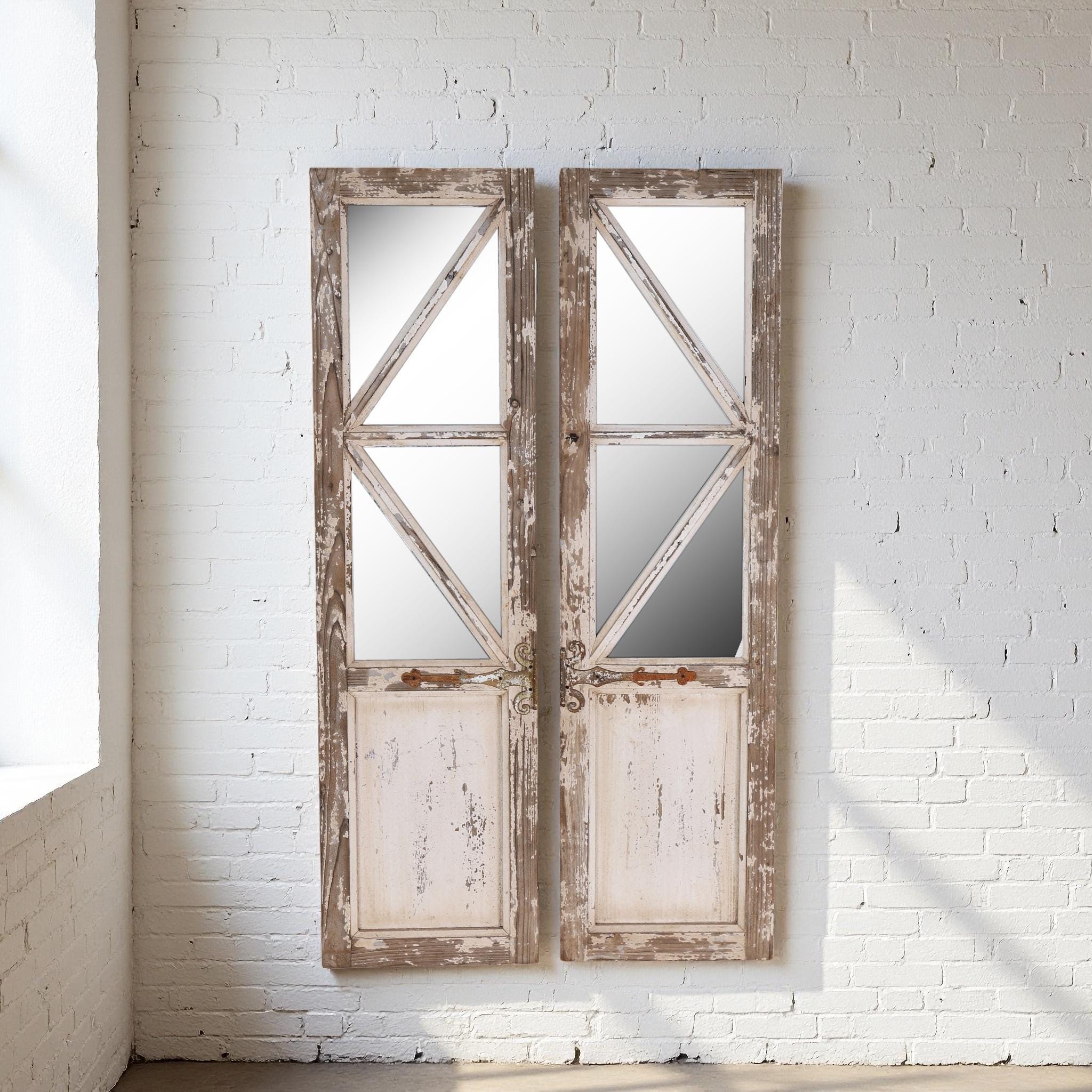 フランス アンティーク Arch Panel Door ドア フランスアンティーク アーチ観音開きガラスドア 無塗装