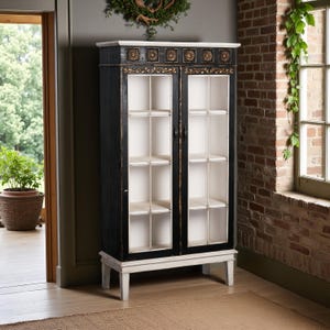 Rustic Farmhouse Hutch: 71&quot; Carved Door French Country Cupboard
