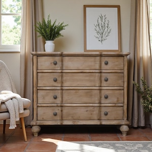 Vintage 4-Drawer Dresser – Rustic Chest of Drawers for Bedroom, Entryway or Living Room Storage