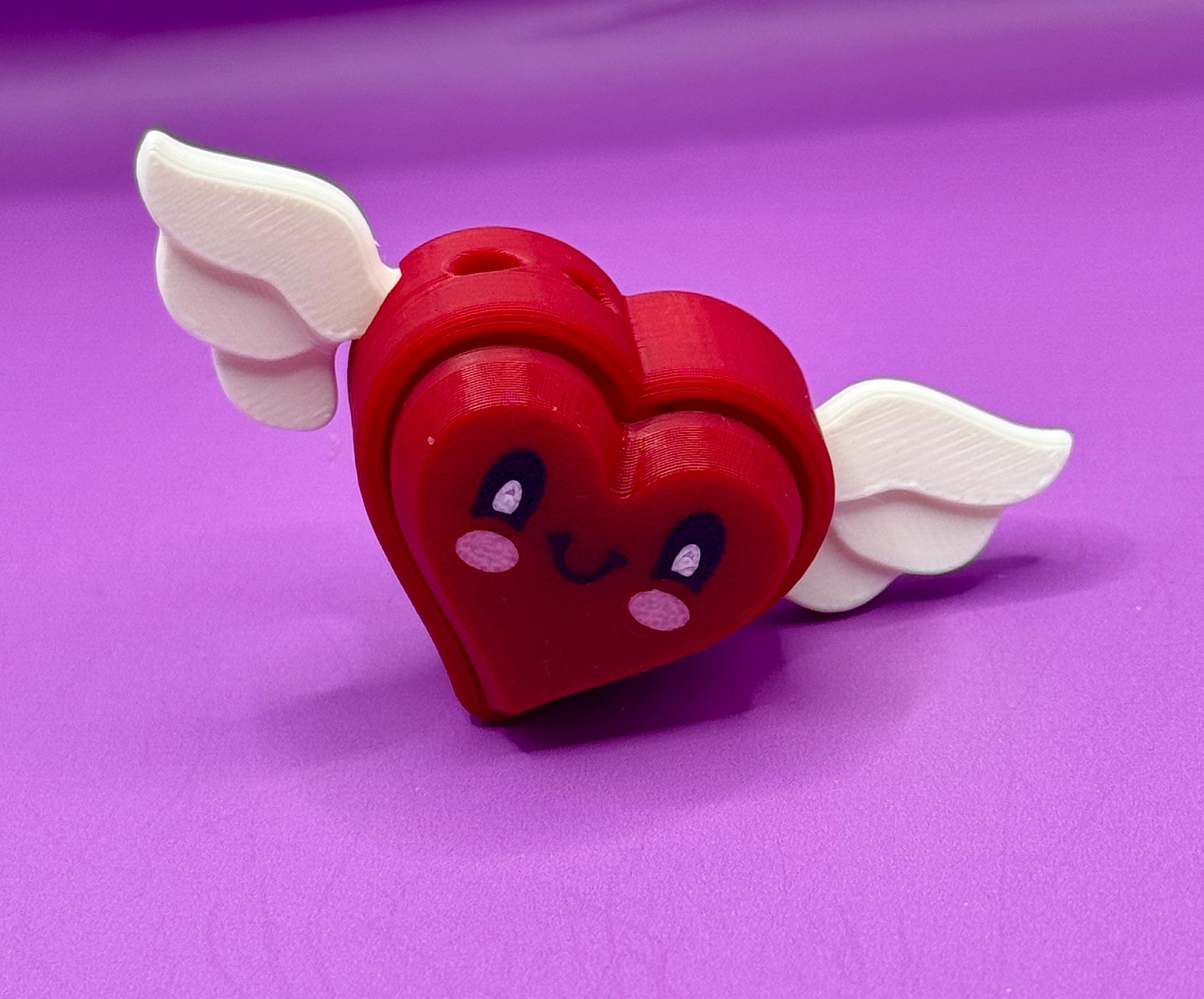 3D Printed Heart Fidget Clicker: Red Winged Design - Etsy