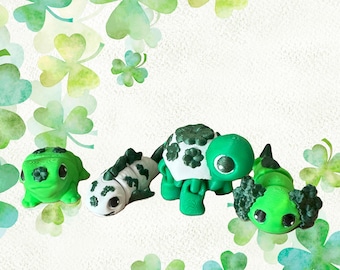 Lucky Pond Animals Clover St. Patrick's Day Axolotl Coy Fish Turtle Frog Fidget Articulated