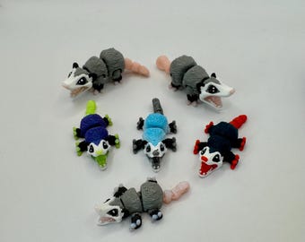 Opossums Possums 3D Printed Articulated Keychain Fidget - Stress Relief Toy Valentine's Day