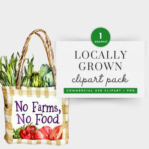 Farmers Market Stand Clipart, Farm Stand Clipart, Support Your Local Farmer PNG, Watercolor Farmers Market Clipart, Locally Grown Clipart