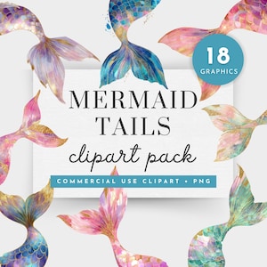 Mermaid Tail Clipart, Mermaid Invite Png, Mermaid Clipart,Watercolor Cute Mermaid,Under The Sea Ocean Animals Clipart,Pastel Mermaid Clipart