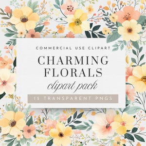 Imágenes prediseñadas de flores retro, flores boho hippies y modernas para uso comercial, imágenes prediseñadas de flores rosas, amarillas y azules, PNG