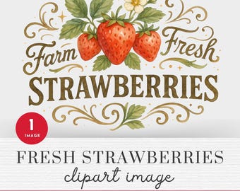 Farm Fresh Strawberries Png,Strawberry Field Clip Art SINGLE Image,Strawberry Festival Cottagecore Png,Strawberry Fields PNG,Farm Market Png