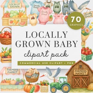 Baby Farmers Market Clipart, Locally Grown Baby Shower Clipart, Locally Grown Clipart, Farmers Market Png, Farm Market Clipart