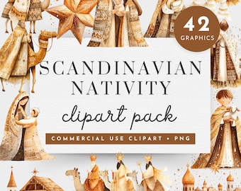 Christmas Cute Nativity Clipart,Scandi Christmas Clipart Watercolor Christmas Nativity Scene Clipart,Jesus Christmas Clipart,Jesus Birth Png