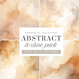 Modern Abstract Texture Clipart, Neutral Beige, Brown, Gray Minimal Watercolor Backgrounds, Alcohol Ink, jpeg, commercial use