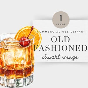 Old Fashioned Cocktail Png, Old Fashioned Cocktail Aquarell Clipart, Old Fashioned Drink Clipart für kommerzielle Nutzung, Signature Drink Clipart