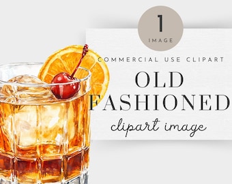 Old Fashioned Cocktail Png, Old Fashioned Cocktail Watercolor Clipart,Old Fashioned Drink Clipart for Commercial Use,Signature Drink Clipart